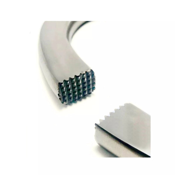 Close up of serrated jaws on Equine Care hoof tester designed for accurate hoof sensitivity testing