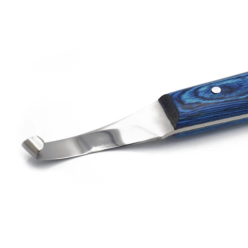 Precision Hoof Knife for Horses, J2 Steel, Right & Left, Blue - Equine Care