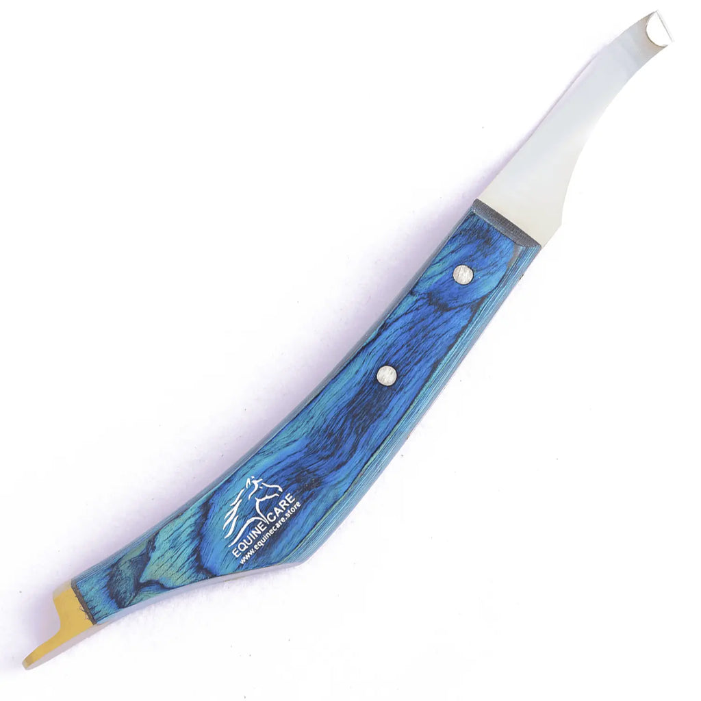 Precision Hoof Knife for Horses, J2 Steel, Right & Left, Blue - Equine Care