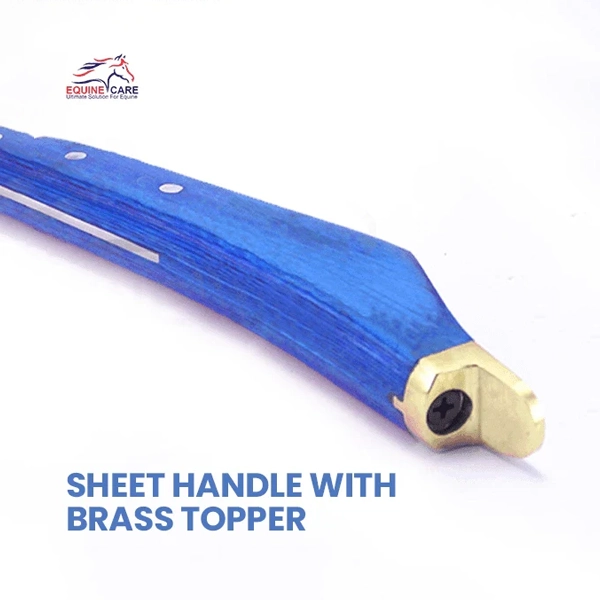 Cuchillo de precisión para cascos de caballos, acero J2, para diestros y zurdos, azul