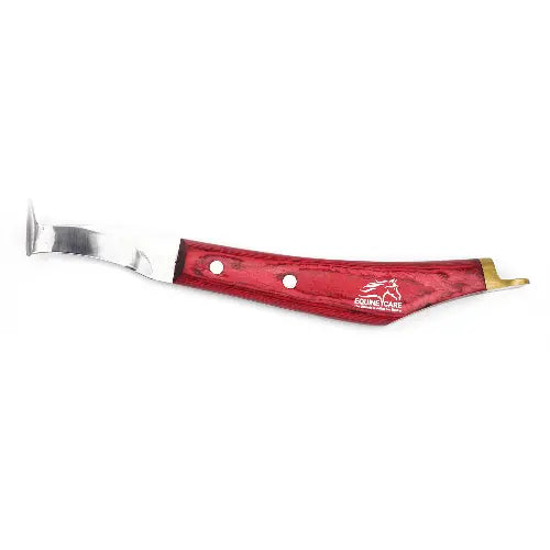 Precision Hoof Knife for Horses – Right & Left, J2 Steel, Brass Topper - Equine Care