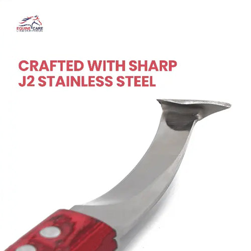 Cuchillo de precisión para cascos de caballos (derecho e izquierdo), acero J2, punta de latón