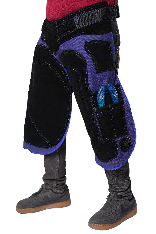 Premium Farrier Apron – Leather, Back Support, Adjustable (Blue)