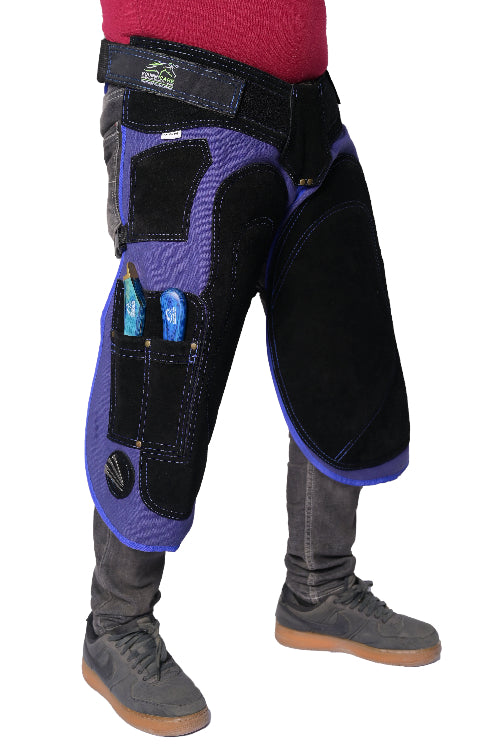 Premium Farrier Apron – Leather, Back Support, Adjustable (Blue)