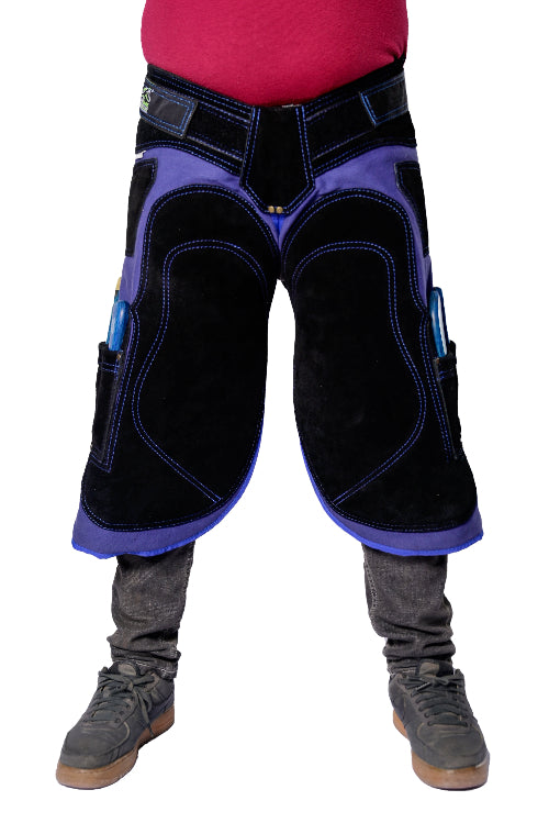 Premium Farrier Apron – Leather, Back Support, Adjustable (Blue)
