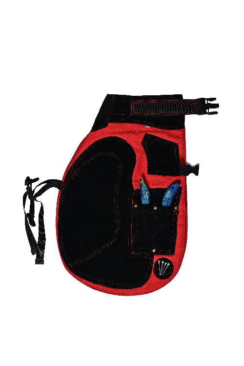 Premium Farrier Apron – Leather, Back Support, Adjustable (Red)