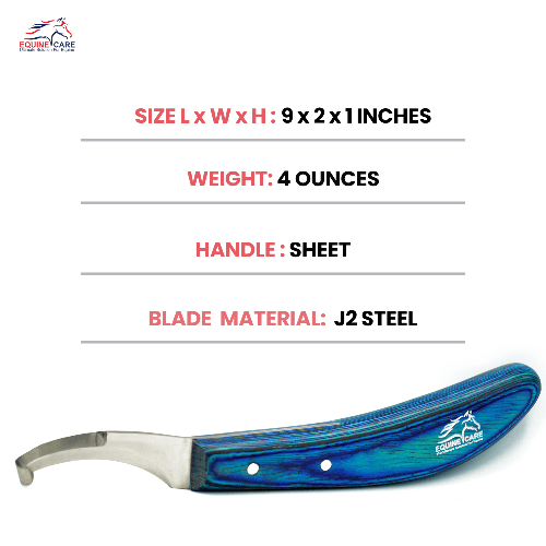 Pro Hoof Knife for Horses – Right & Left, Double Ended, J2 Steel - Equine Care
