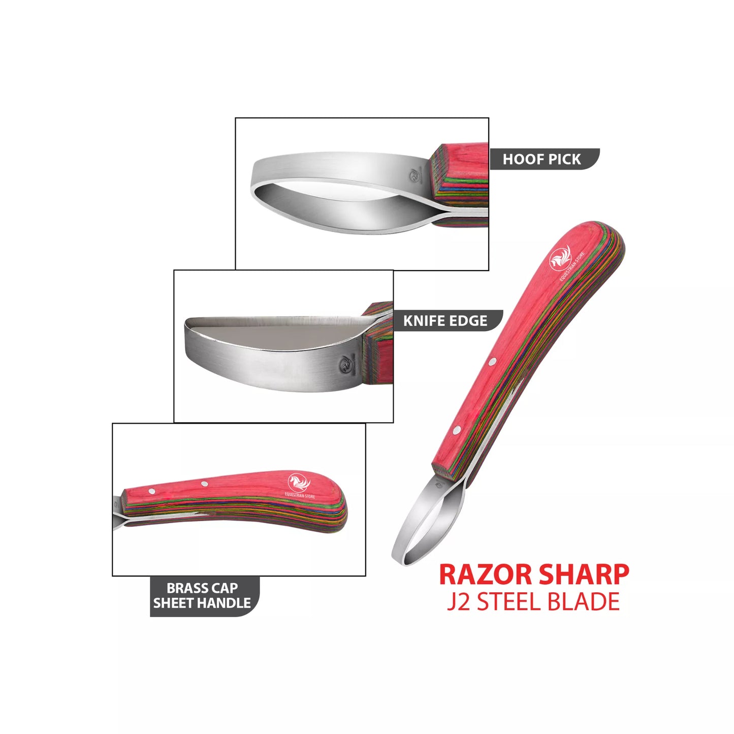 Equine Care Professional grade double edged loop hoof knife trusted by farriers veterinarians and horse owners for daily hoof care