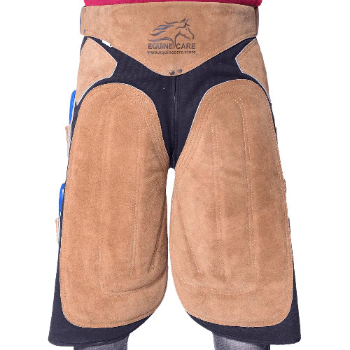 Equine Care 23-29 Inch Rugged Farrier Apron - Black with Beige
