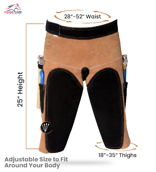 Rugged Leather Farrier Apron with Adjustable Waist (28"-52")