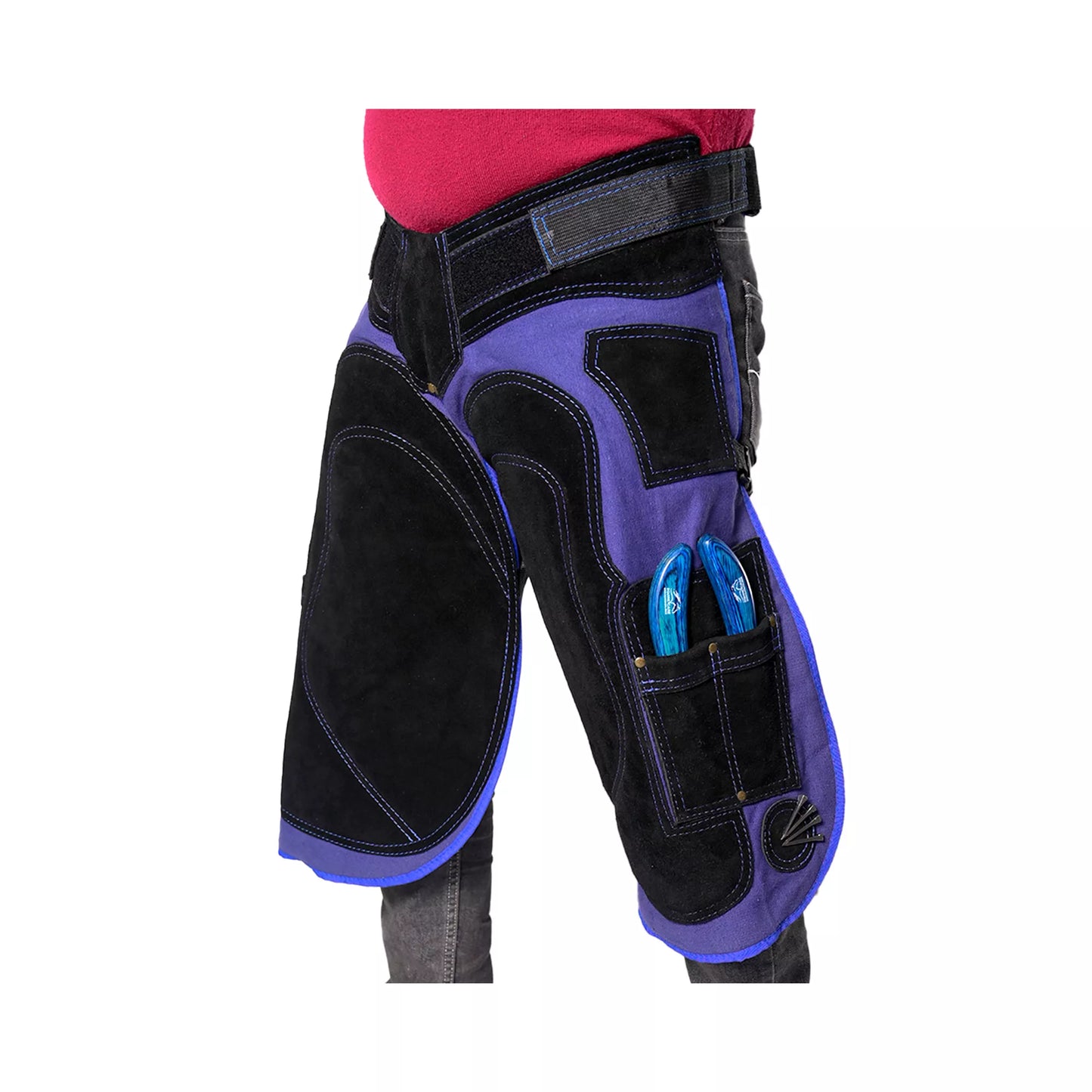 Professional Azure Armor Farrier Apron with Knife Pockets and Nail Magnets