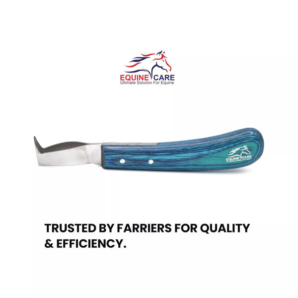 Blue Loop Hoof Pick Knife – Double Edged J2 Steel, Ergonomic Blue Handle & Hoof Pick