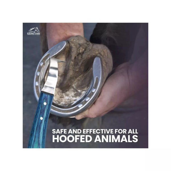 Blue Loop Hoof Pick Knife – Double Edged J2 Steel, Ergonomic Blue Handle & Hoof Pick for all hoofed animals