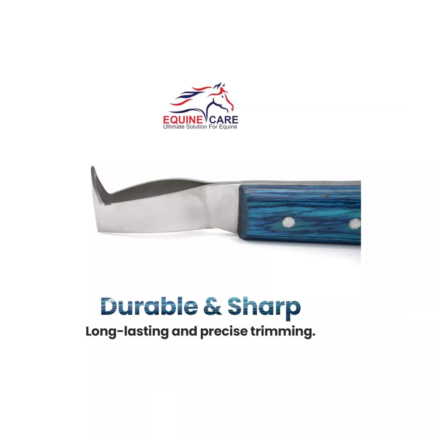 Blue Loop Hoof Pick Knife – Double Edged J2 Steel, Ergonomic Blue Handle & Hoof Pick