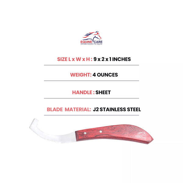 Horse Bot Fly Egg Scraper with Red Ergonomic Handle
