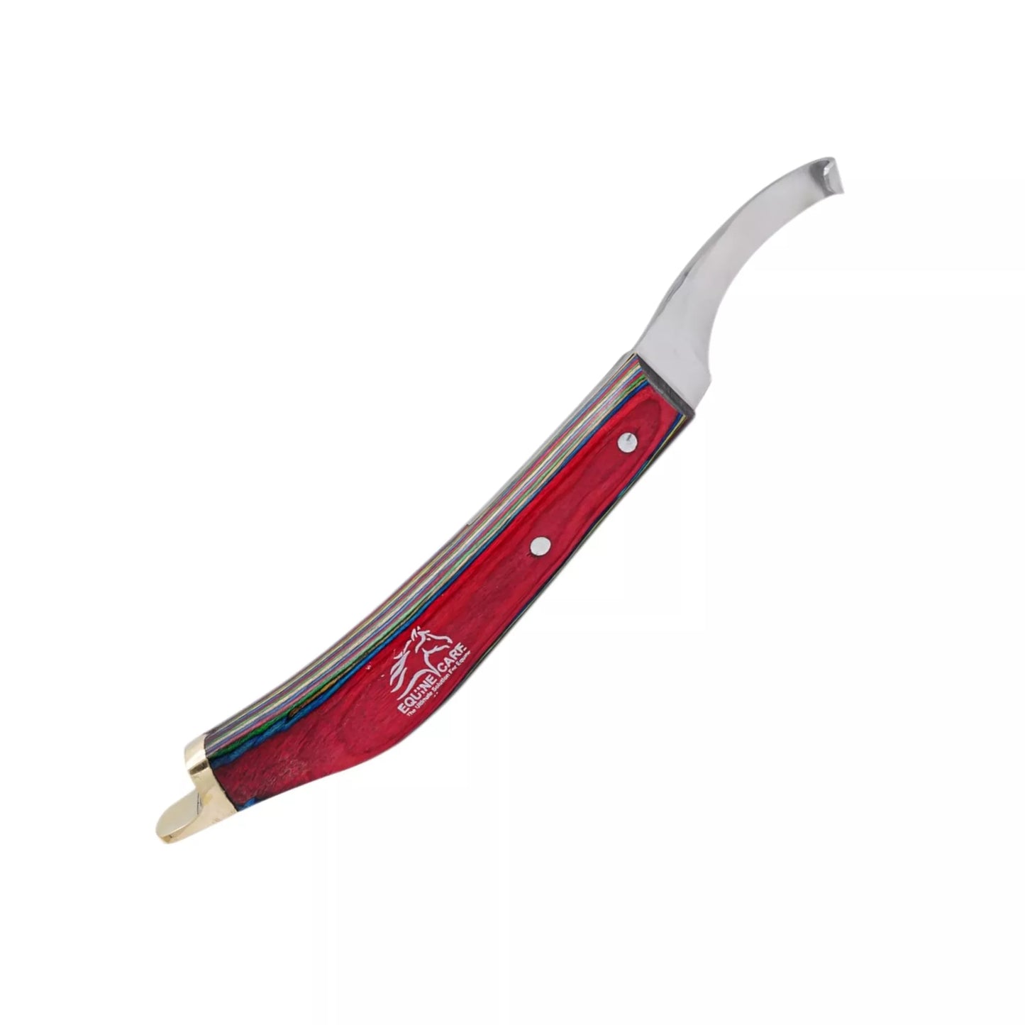 Brass Topper Farrier Hoof Knife – J2 Steel Blade, Ergonomic red Handle