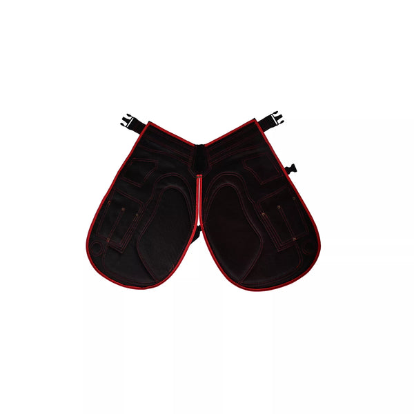 Professional Crimson Shield Farrier Apron with Knife Pockets and Magnetic Nail Holders