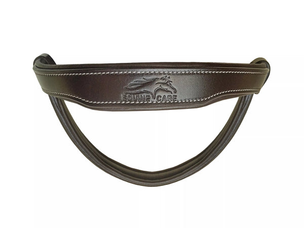 Equine Care English Leather Horse Bridle made from vegetable-tanned full-grain leather with reins.
