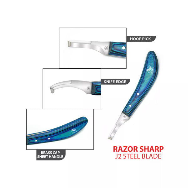 Equine Care Double Edge Hoof Knife – J2 Steel Farrier Right/Left