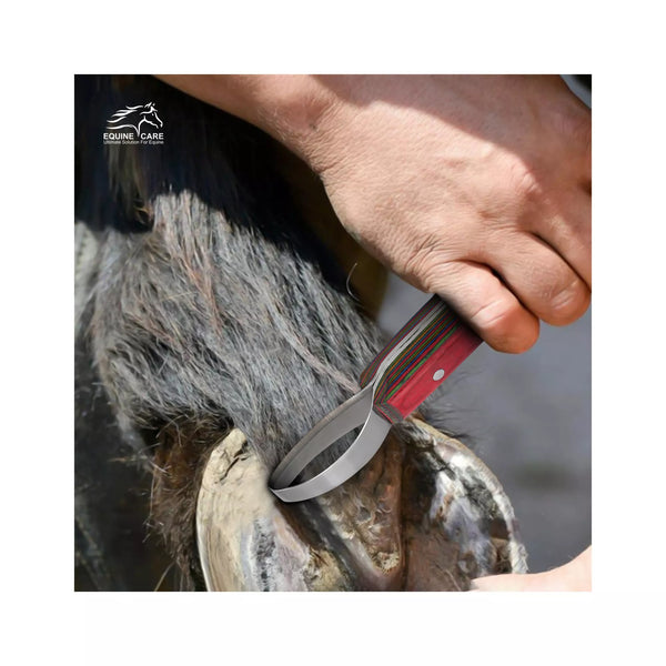 Equine Care Double Edged Steel Loop Hoof Knife Tool - Stainless