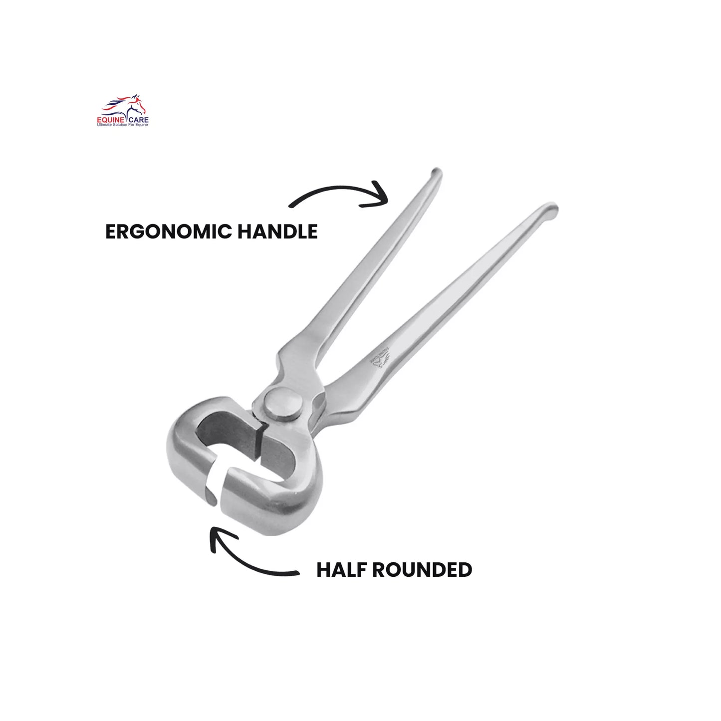 Equine Care 12 Inch Half Round Hoof Nipper - Chrome Vanadium Steel Farrier Tool
