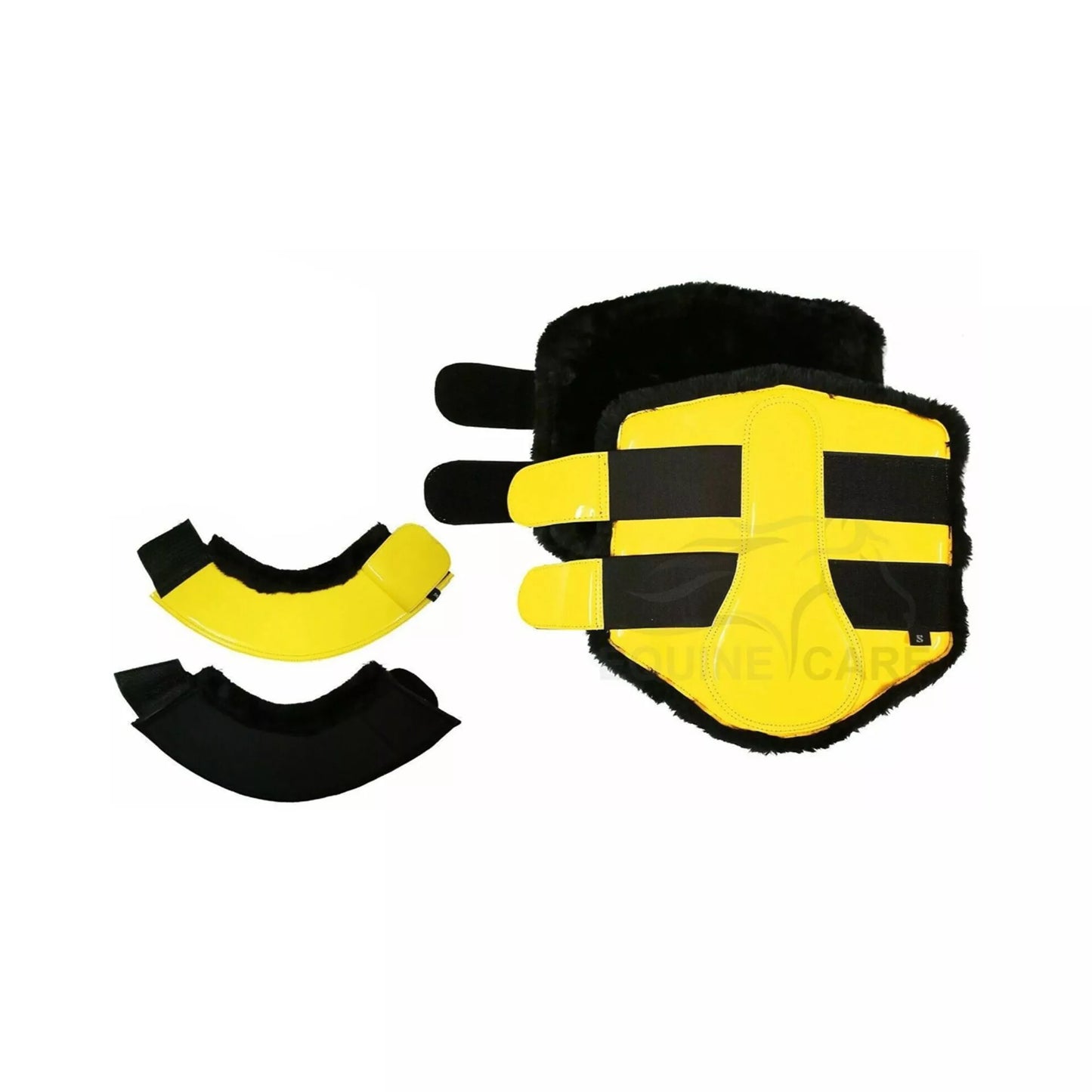 Horse tendon boots with protective PVC shell and neoprene lining