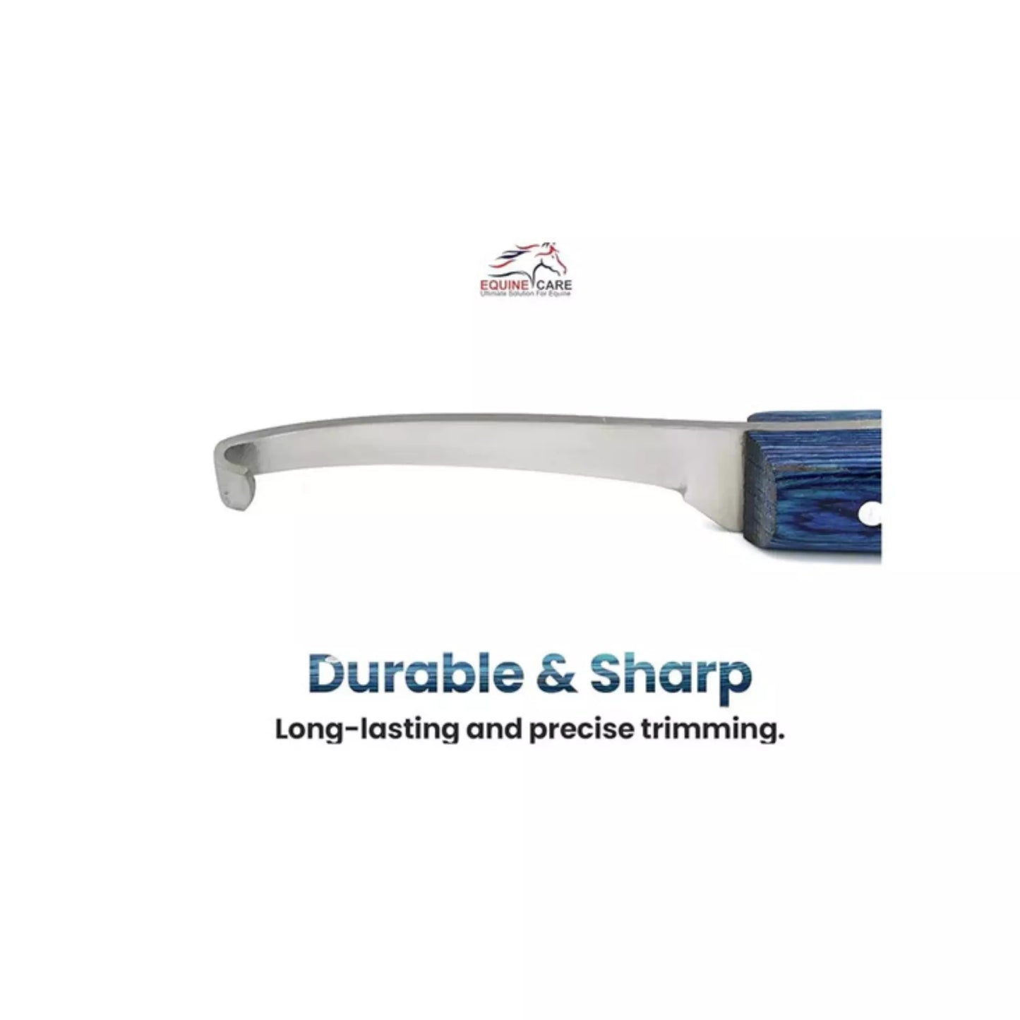 Equine Care Narrow Blade Hoof Knife – J2 Steel, Ergonomic Blue Handle