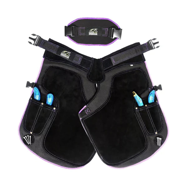 Equine Care Women’s 23″ Leather & Canvas Farrier Apron Chaps with Back Support