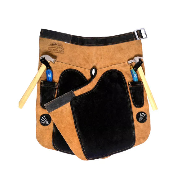 Delantal de herrador de cuero resistente con cintura ajustable (71-132 cm)
