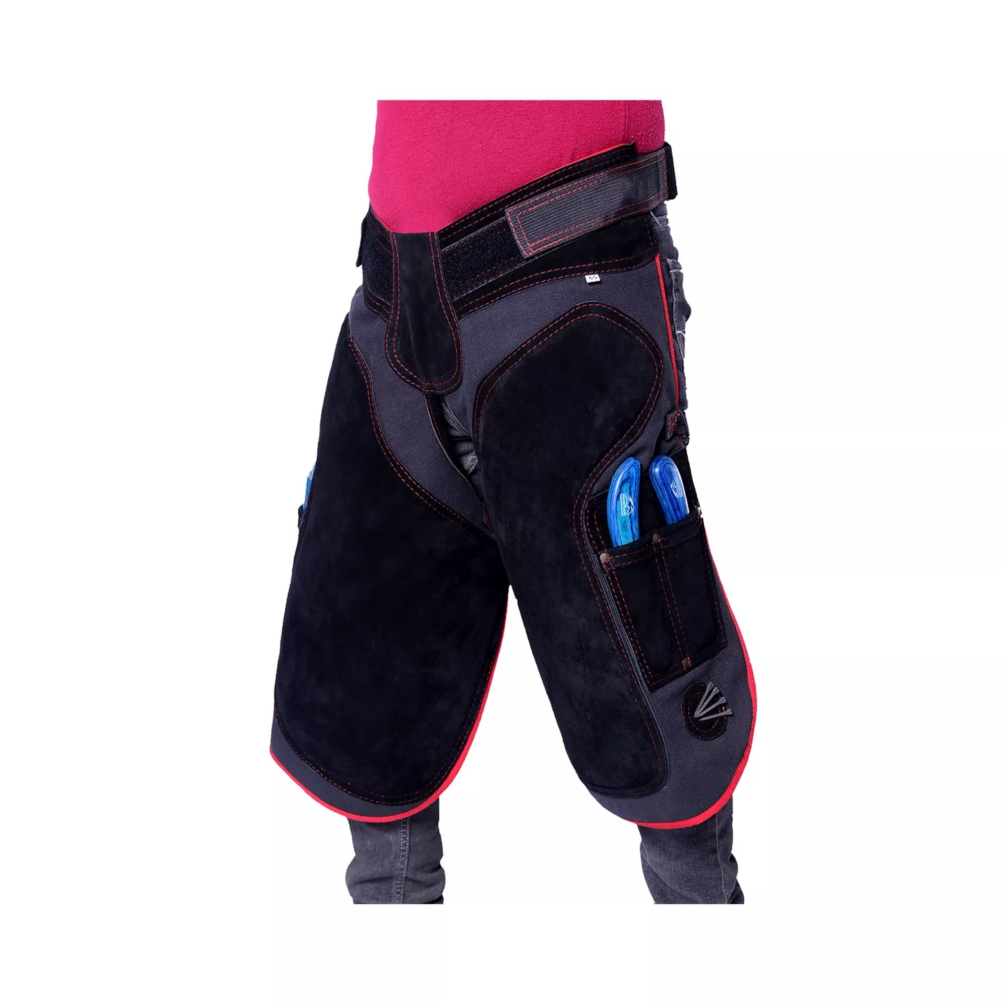 Equine Care Pro Artisan Farrier Apron - Black with Red Piping