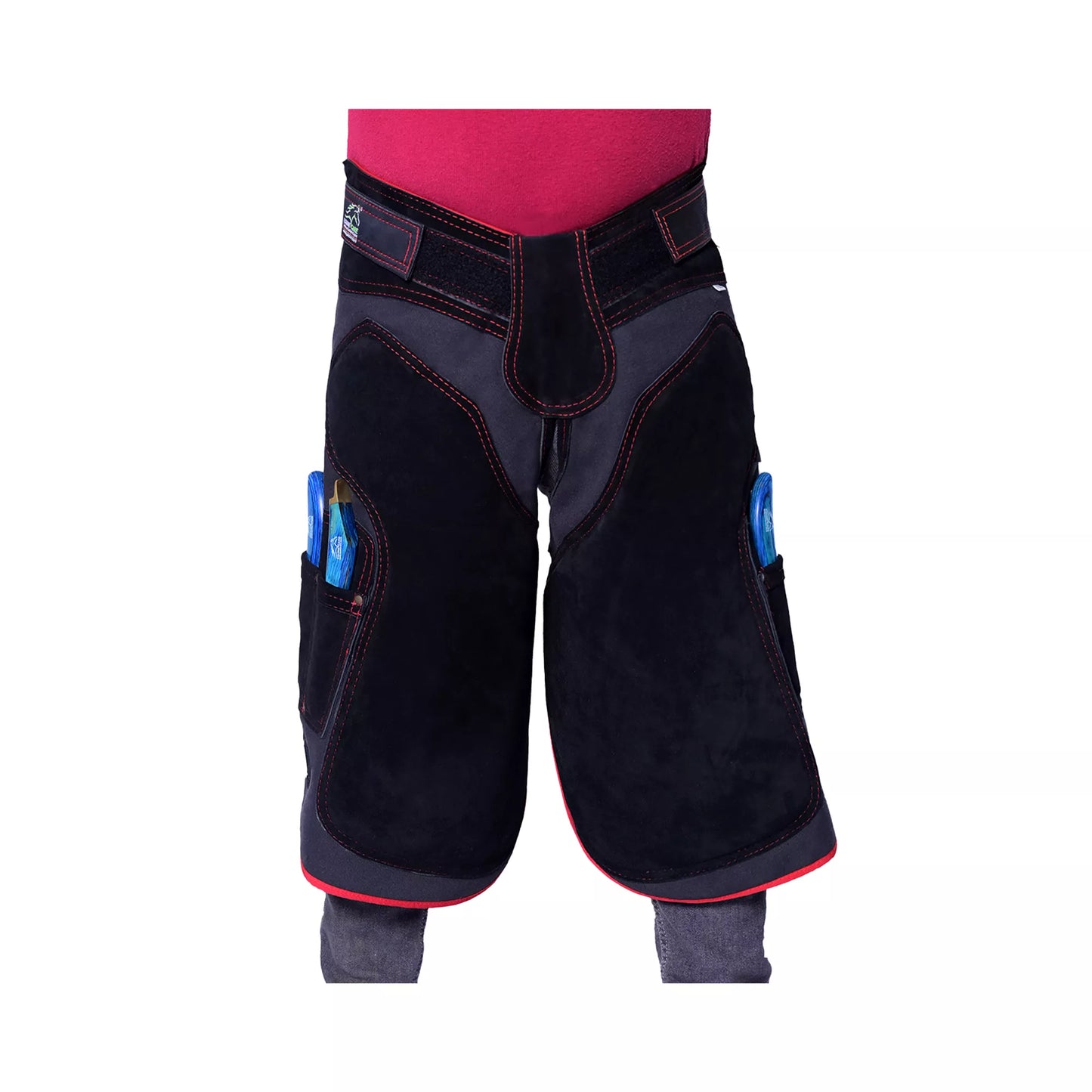 Equine Care Pro Artisan Farrier Apron - Black with Red Piping