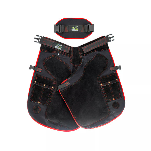 Equine Care Pro Artisan Farrier Apron - Black with Red Piping