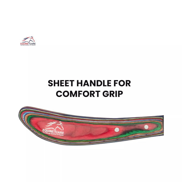 Red Farrier Hoof Trimming Knife with comfort grip