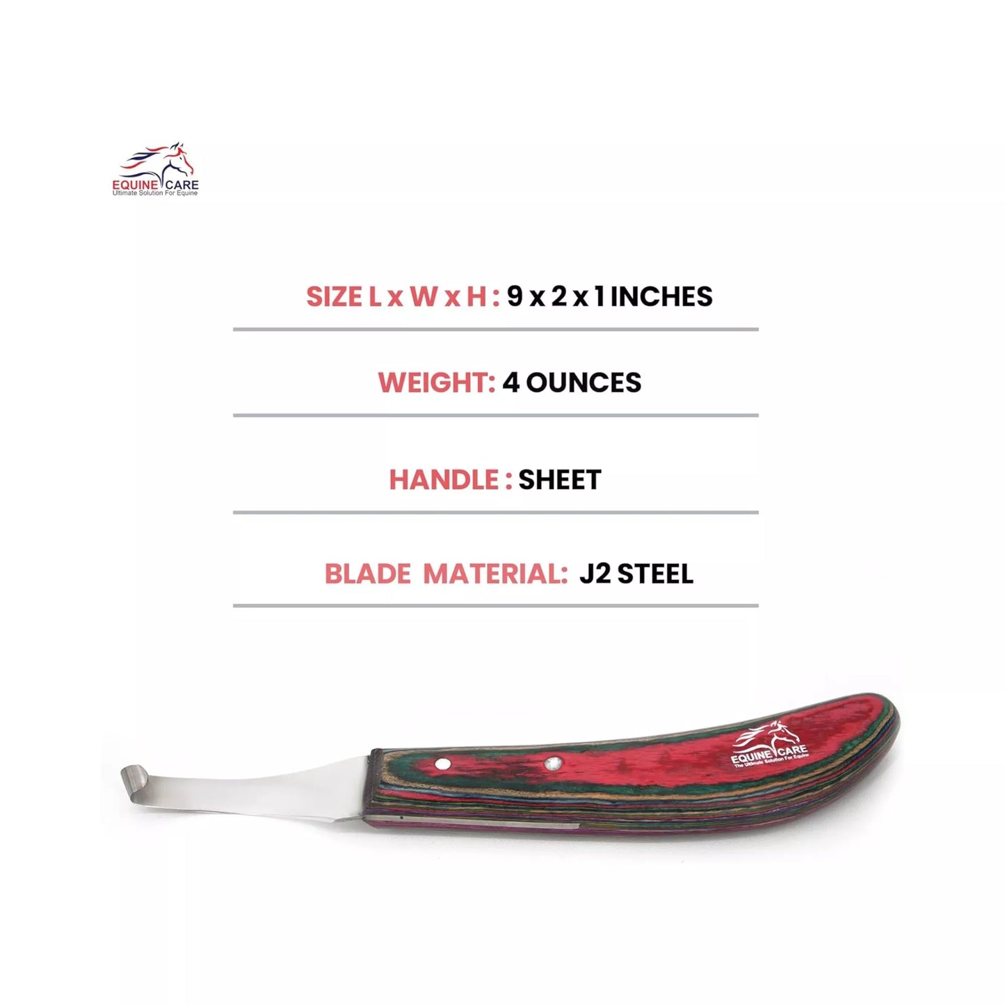 Red Farrier Hoof Trimming Knife specification