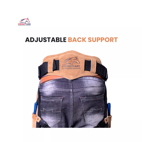 Equine Care 23-29 Inch Rugged Farrier Apron - Black with Beige
with adjustable back support