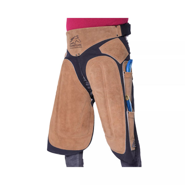 Equine Care 23-29 Inch Rugged Farrier Apron - Black with Beige
