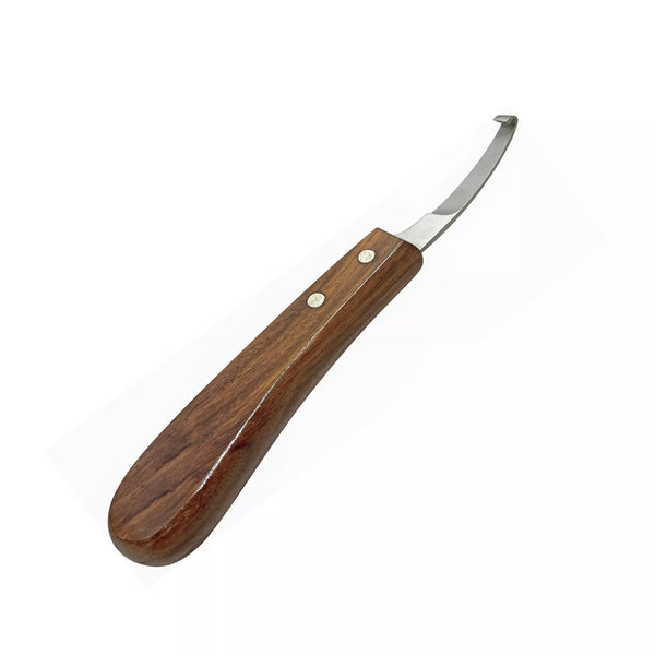 Short Blade Farrier Hoof Knife – Full Tang J2 Steel with Wooden Handle