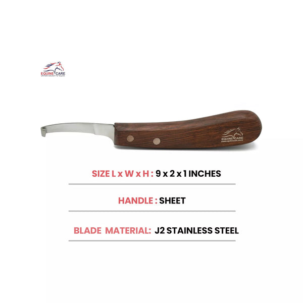 Short Blade Farrier Hoof Knife – Full Tang J2 Steel with Wooden Handle