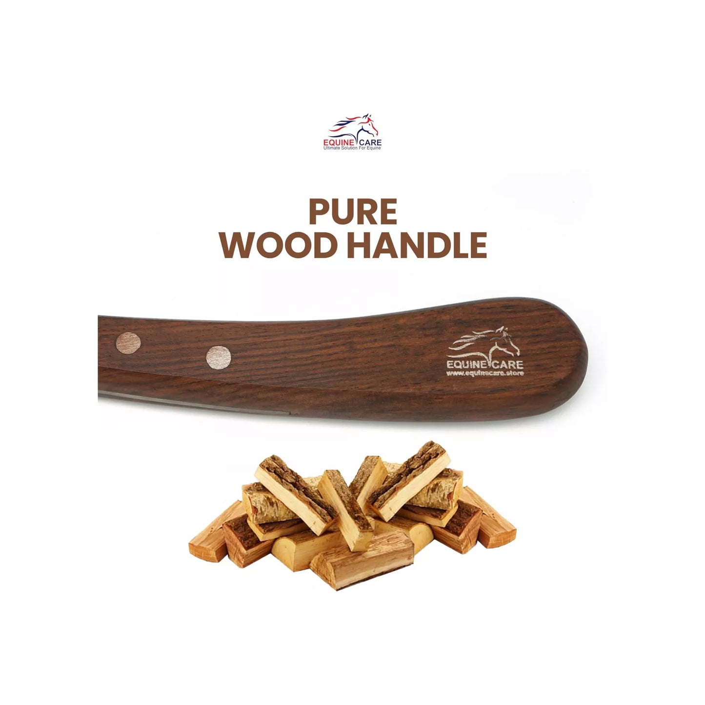 Short Blade Farrier Hoof Knife – Full Tang J2 Steel with Wooden Handle