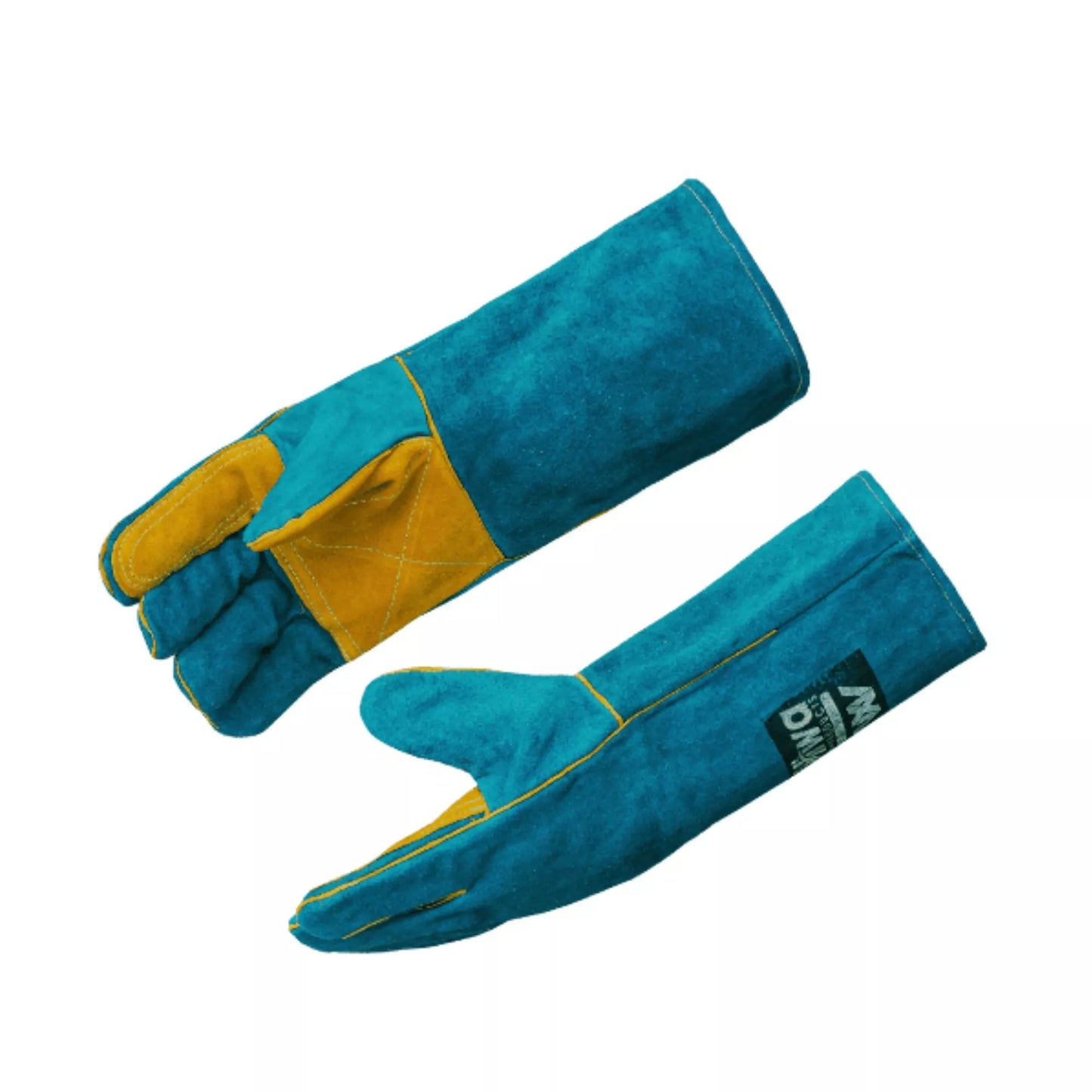 Heavy Duty Split Cowhide Welding Gloves with reinforced palm and long cuff