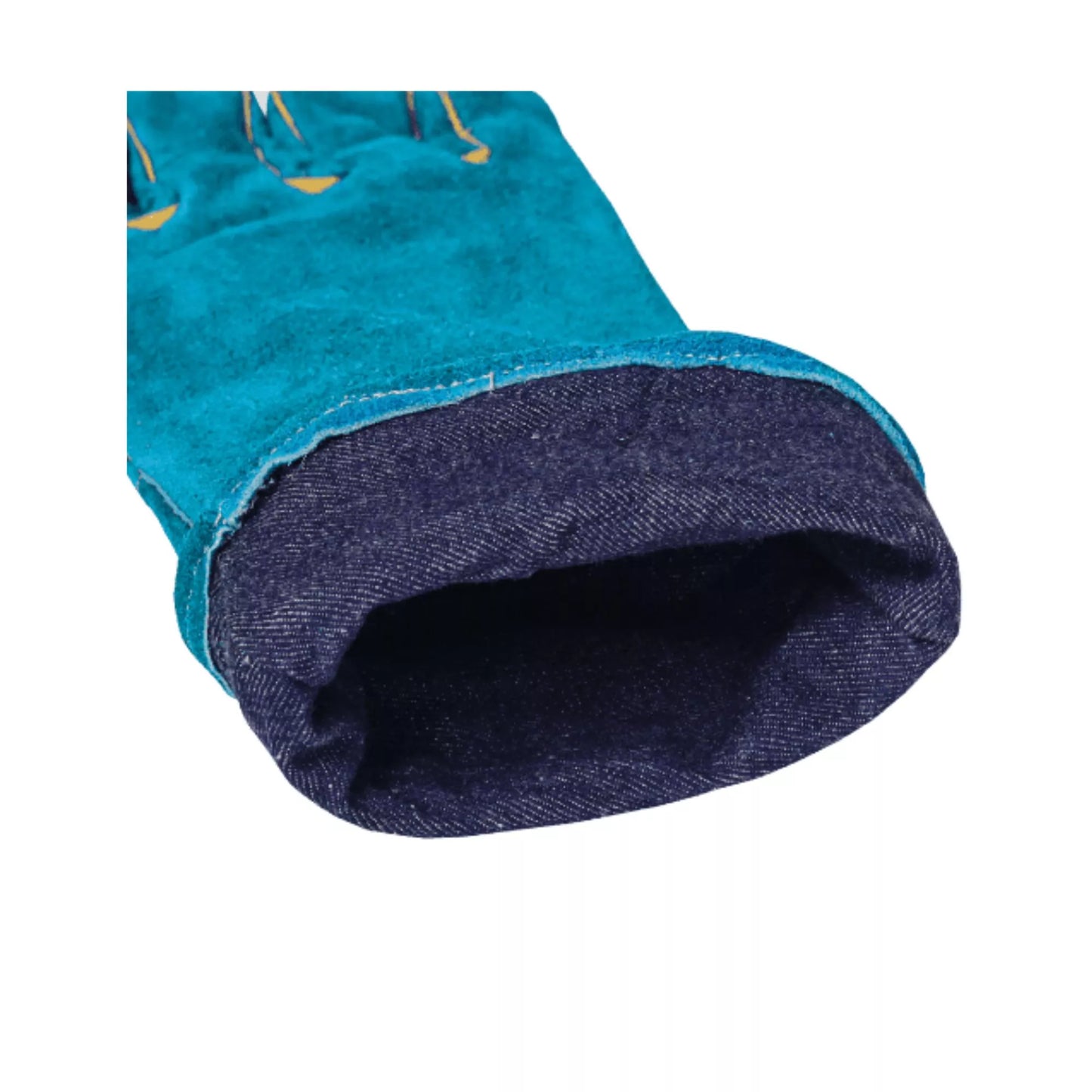 Heavy Duty Split Cowhide Welding Gloves with reinforced palm and long cuff