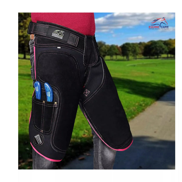 Equine Care Women’s 23″ Leather & Canvas Farrier Apron Chaps with Back Support