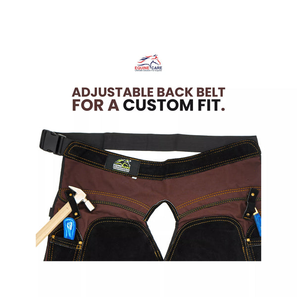 23-Inch Women’s Stylista Farrier Apron Brown– Split-Leg Protection for Hoof Trimming & Shoeing