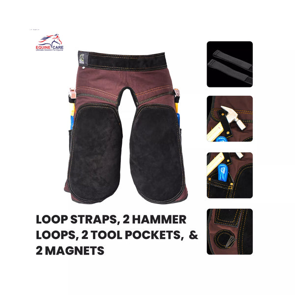 Women’s Brown Stylista Farrier Apron – Premium Suede Leather & Canvas Hoof Trimming Gear