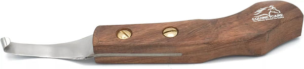 Cuchillo de precisión para cascos de caballos (derecho e izquierdo), acero J2, mango de madera