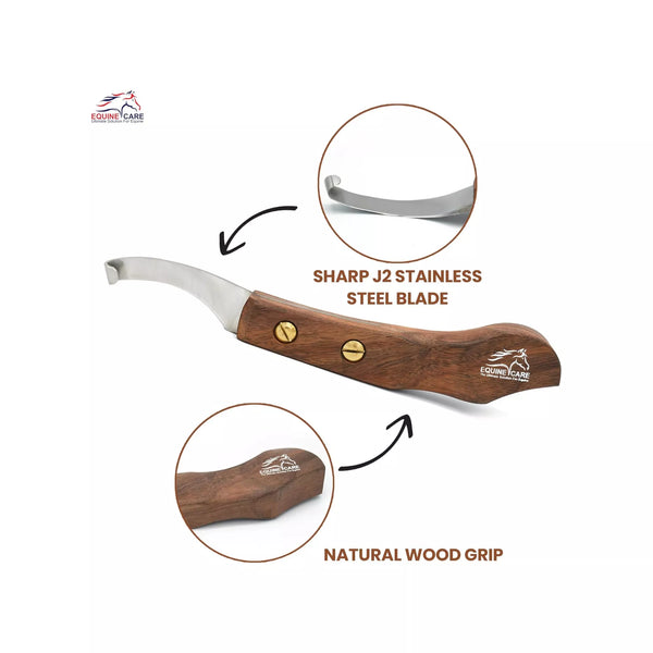 Wooden Farrier Hoof Knife curved blade