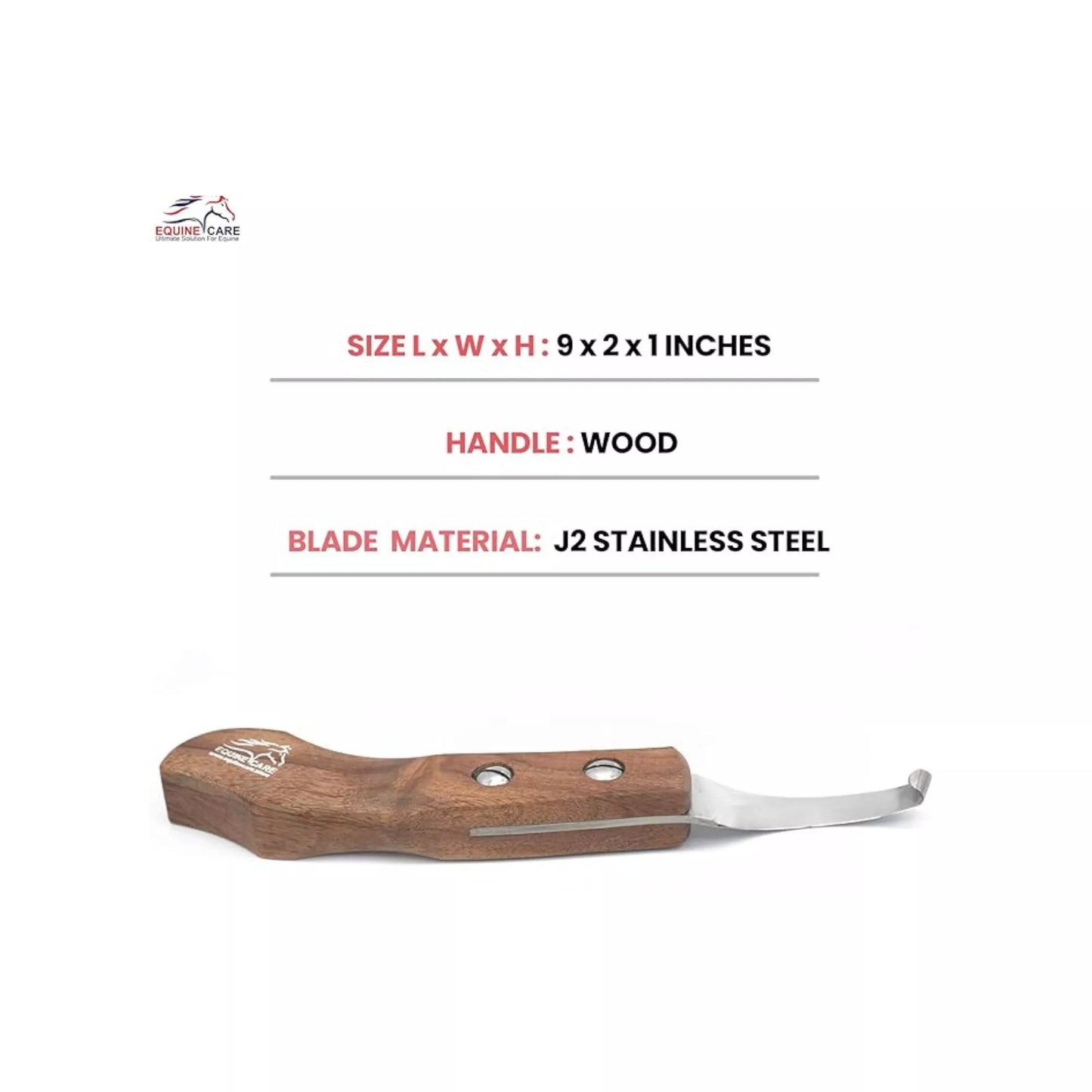 Wooden Farrier Hoof Knife curved blade